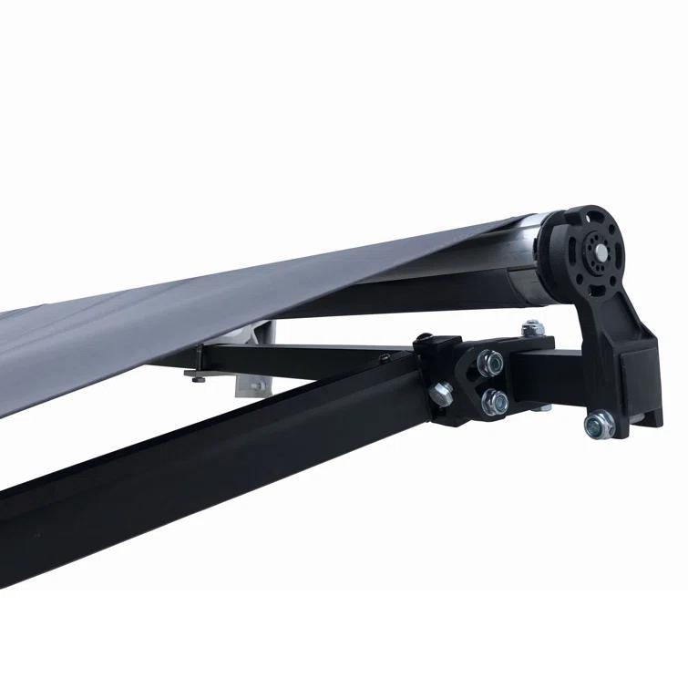 Retractable Home Patio Awning | Deck Canopy |UV Protection Sunshade | Manual Black Frame | Upgraded 2024