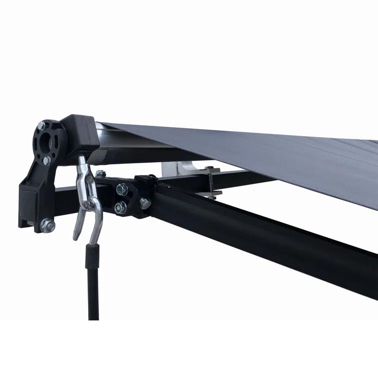 Retractable Home Patio Awning | Deck Canopy |UV Protection Sunshade | Manual Black Frame | Upgraded 2024