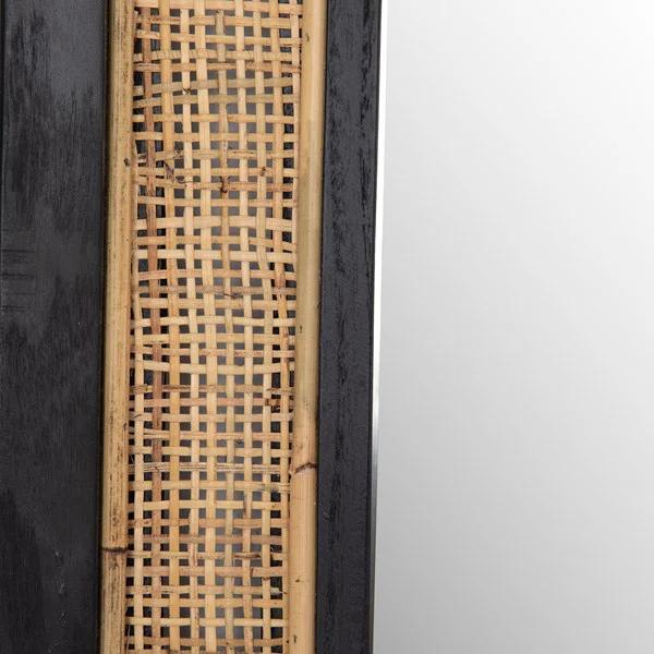 Contemporary Oval Wood & Gold Floor Mirror, 30x70 Inch