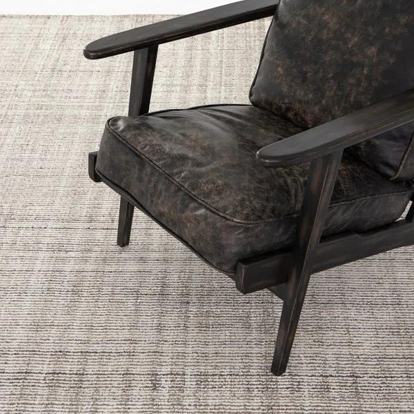 Handmade Transitional Brown/Cream Wool-Viscose Blend Area Rug, 6' x 9'