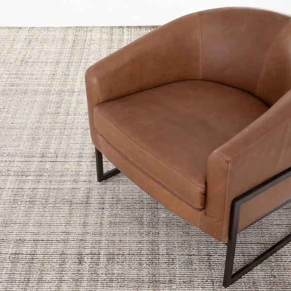 Handmade Transitional Brown/Cream Wool-Viscose Blend Area Rug, 6' x 9'