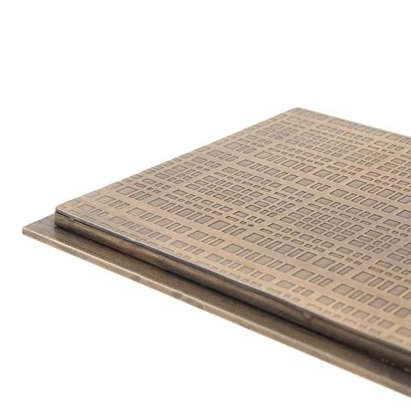 Antique Brass 24" Rectangular Metal End Table