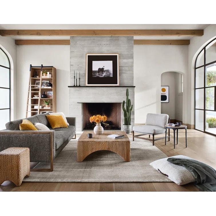 Handmade Transitional Brown/Cream Wool-Viscose Blend Area Rug, 6' x 9'