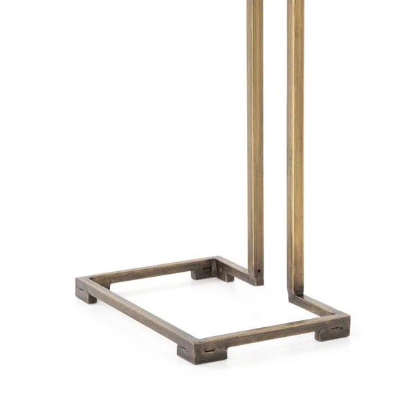Antique Brass 24" Rectangular Metal End Table