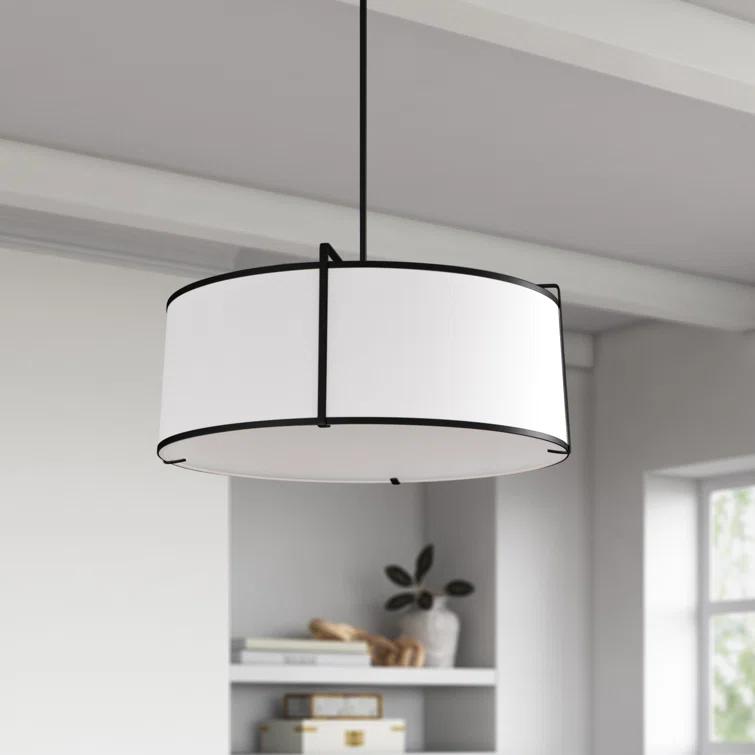 Trapezoid 4 Light Shaded Drum Chandelier