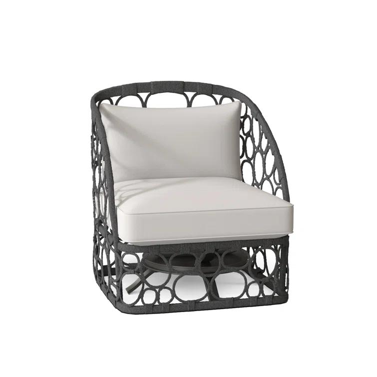 Bernhardt Bali Swivel Wicker Outdoor Lounge Chair
