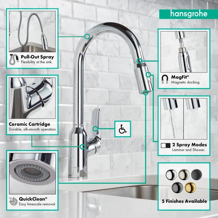 Focus N HighArc Kitchen Faucet with 2-Spray Pull-Down, 1.75 GPM