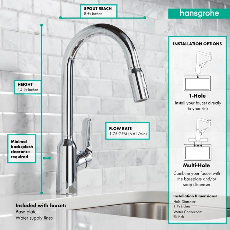 Focus N Prep Kitchen Faucet with 2-Spray Pull-Down, 1.75 GPM
