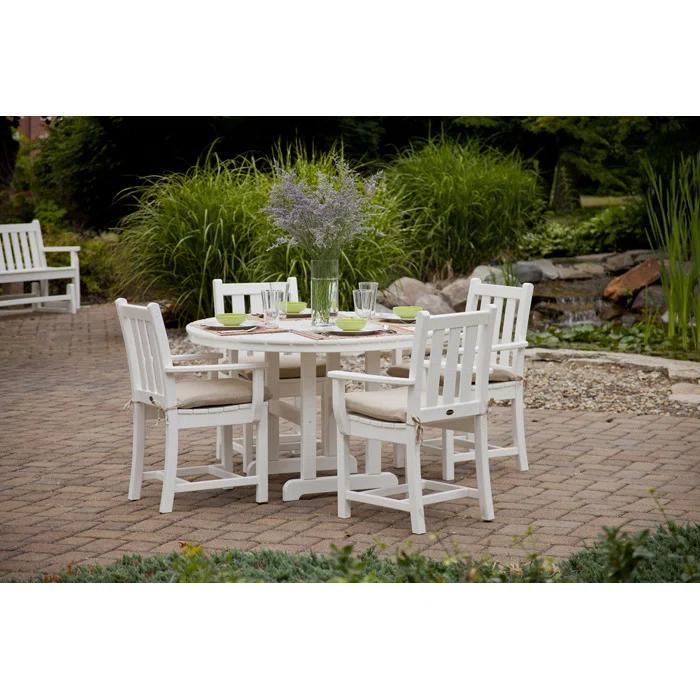 Traditional Garden 5-Piece Round Farmhouse Dining Set