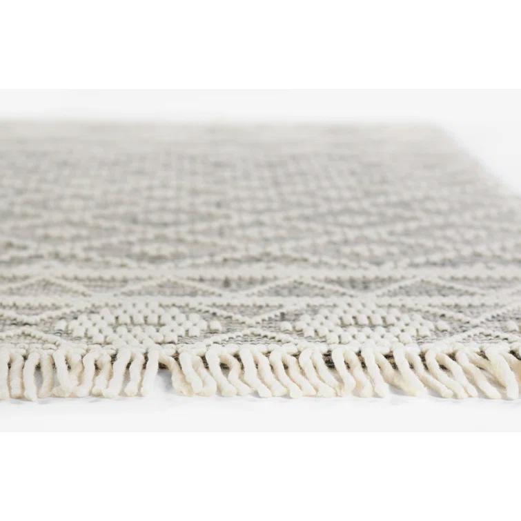 Momeni Boulder Hand Woven Wool and Cotton Geometric Charcoal Area Rug 2' X 3'