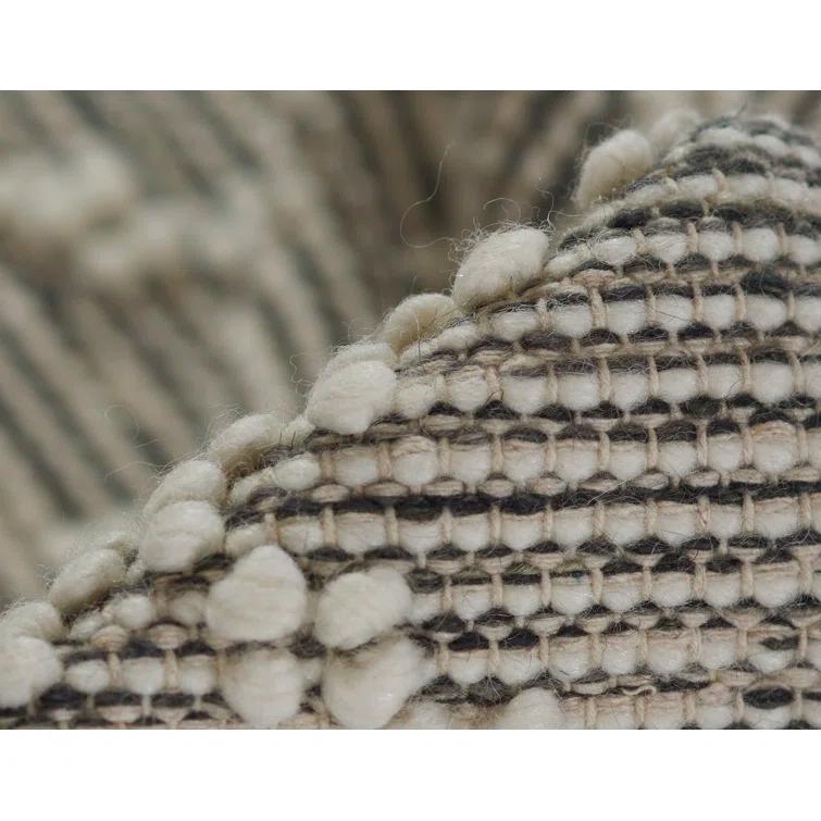Momeni Boulder Hand Woven Wool and Cotton Geometric Charcoal Area Rug 2' X 3'