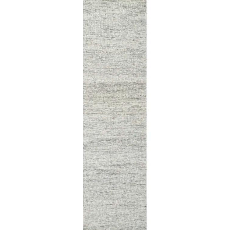 Momeni 2'3"x8' James Solid Handtufted Runner Rug Light Gray: Wool, Low Pile, Indoor, Handmade, Cotton Backing