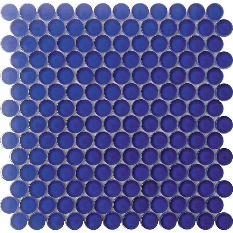 Apollo Tile Penny 1 " X 1 " Straight Edge Glass Mosaic Sheet Wall & Floor Tile