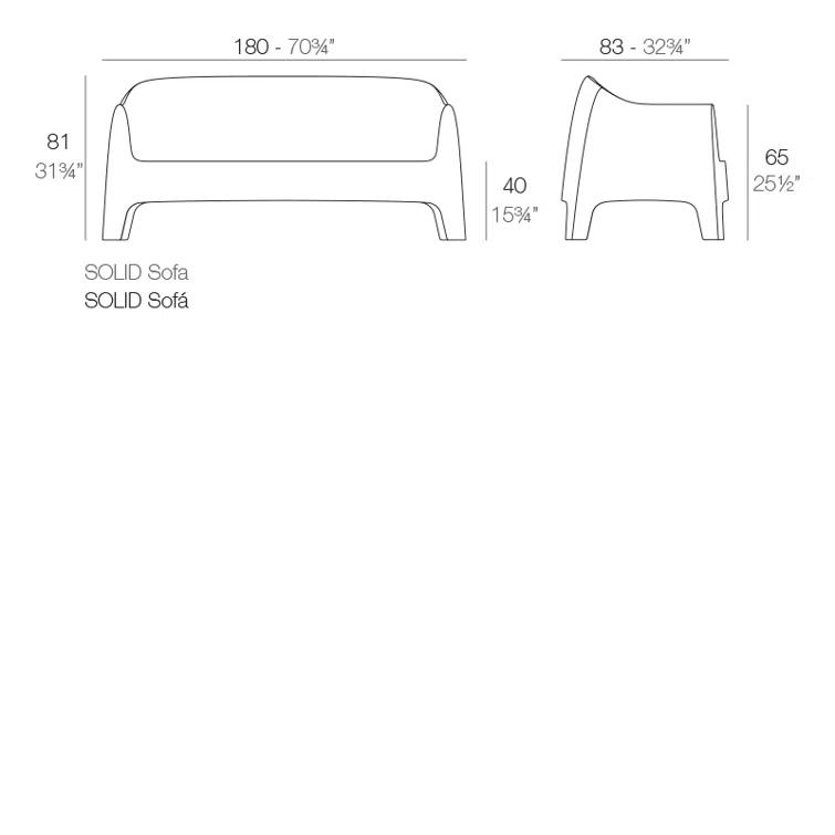 Solid 71'' Outdoor Sofa