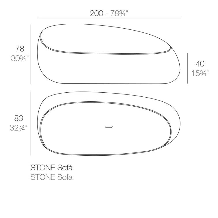 Vondom Wireless RGW Stone Patio Sofa