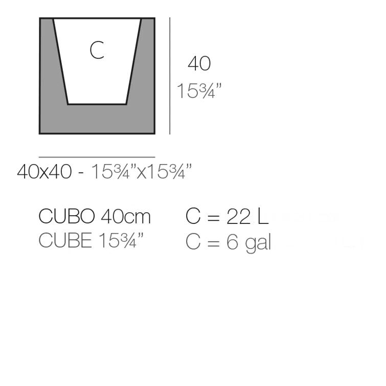 Cube - High Resin Pot Planter - Basic