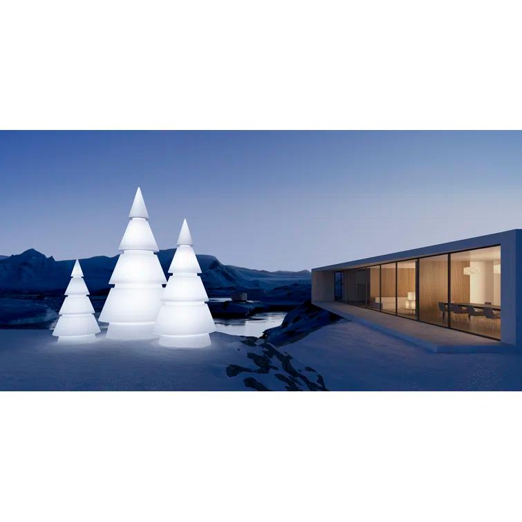 Forest Matte Ice White Battery Powered LED Outdoor Floor Lamp