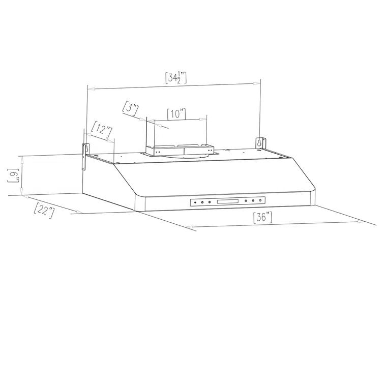 Empava 36" Stainless Steel 500 CFM Ducted (Vented) Wall Range Hood with Baffle Filter
