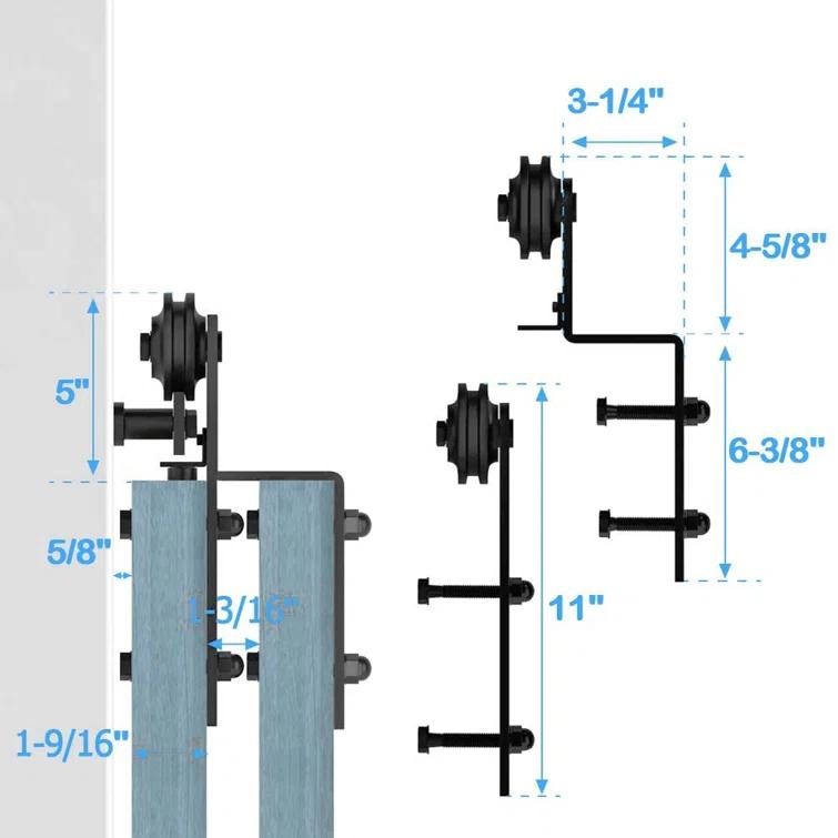 Sliding Standard Single Double Door Barn Door Hardware Kit