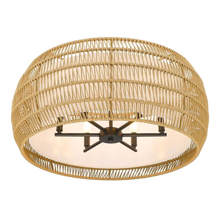 Chapple 6 - Light Steel Dimmable Drum Chandelier