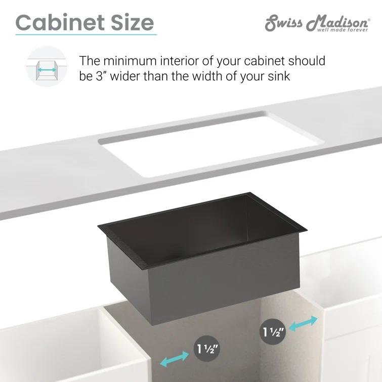 Tourner 26 x 18 Stainless Steel, Single Basin, Undermount Kitchen Sink