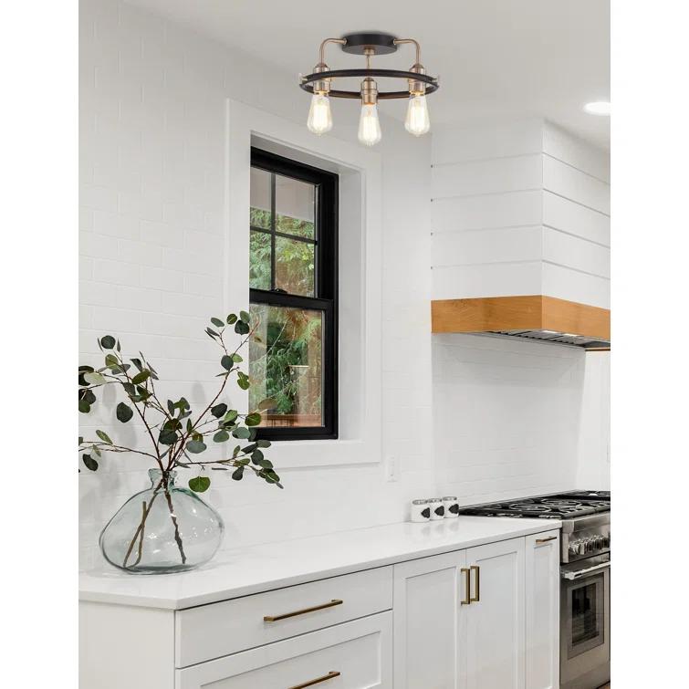 Justice Design Group Nsh-4310 Volta 3 Light 17" Wide Outdoor Semi-Flush Ceiling Fixture -