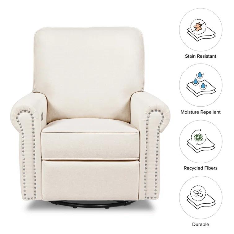 Linden Electronic Recliner and Swivel Glider in Eco-Performance Fabric with USB port