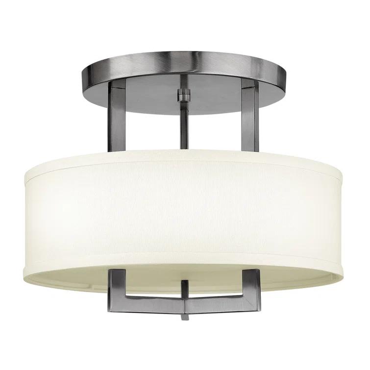 Hampton 3 - Light Shaded Drum Semi Flush Mount