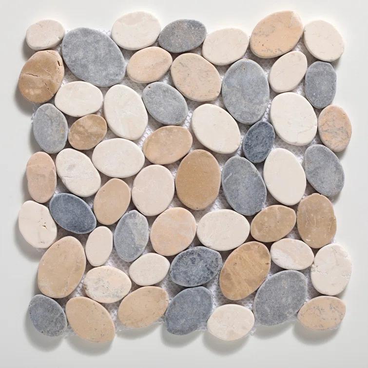 Cruz Bay Studio Natural Stone Pebbles Mosaic Wall & Floor Tile