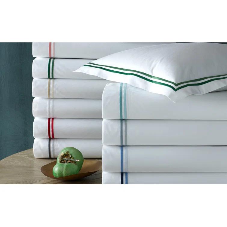 Azure Cotton Full/Queen Duvet Cover with Satin Stitch