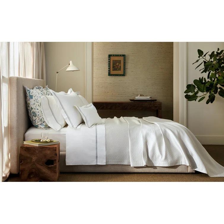 Azure Cotton Full/Queen Duvet Cover with Satin Stitch