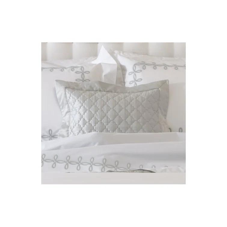 Full White Cotton Sateen Embroidered Quilt