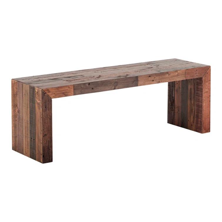 Templin Light Brown Recycled Pine Rustic Bench