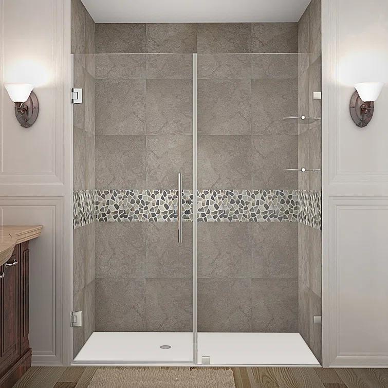 Nautis GS 60" W x 72" H Hinged Frameless Shower Door