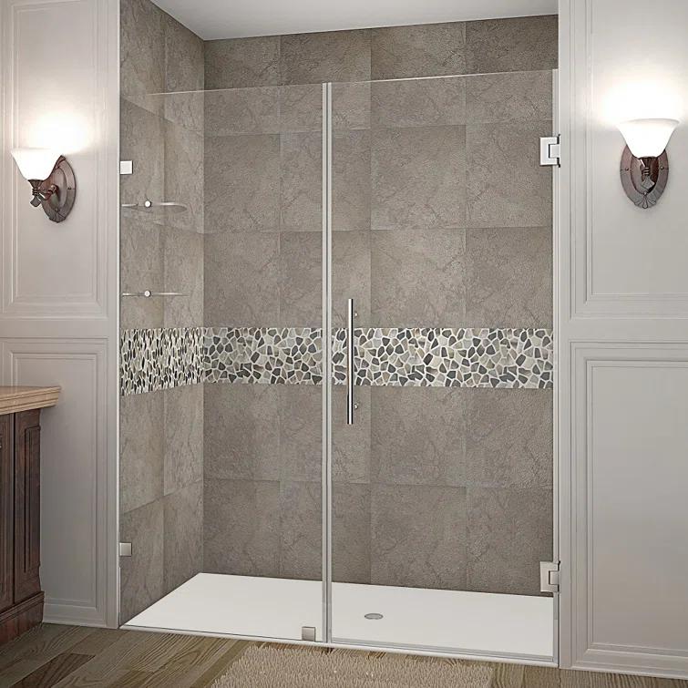 Nautis GS 60" W x 72" H Hinged Frameless Shower Door