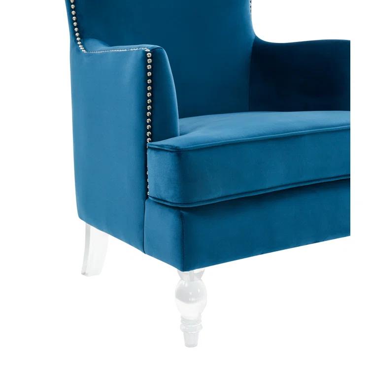Bree 73.914Cm Wide Velvet Wingback Chair