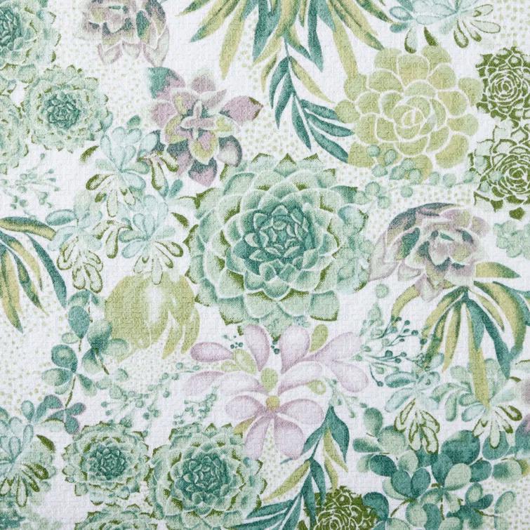 Martha Stewart Martha Stewart Succulents Kitchen Towel Set 2-Pack 16"X28", Green/Purple/Yellow/White (Set of 2)