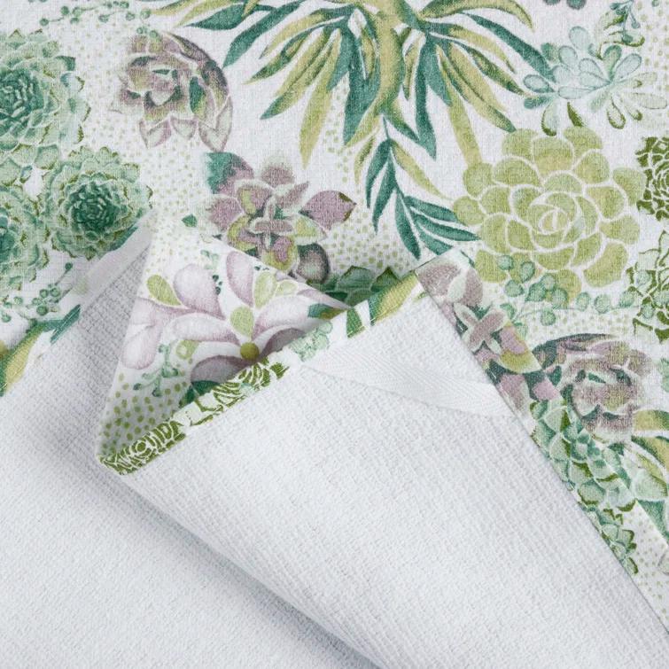 Martha Stewart Martha Stewart Succulents Kitchen Towel Set 2-Pack 16"X28", Green/Purple/Yellow/White (Set of 2)