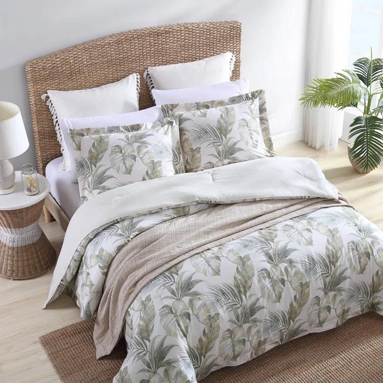 Tommy Bahama Home Tommy Bahama Waimea Bay Green Cotton Reversible Comforter Set