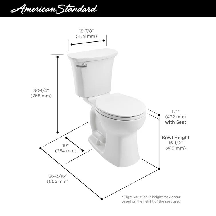 American Standard 204BB104.020 American Standard Edgemere 1.28 Gallons GPF Elongated Comfort Height Floor Mounted Kit (Seat Not Included)