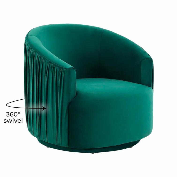 Velvet Swivel Barrel Chair