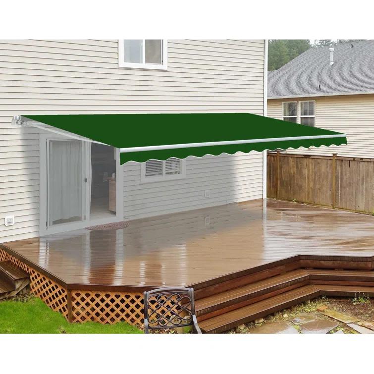 Motorized Retractable White Frame Patio Awning