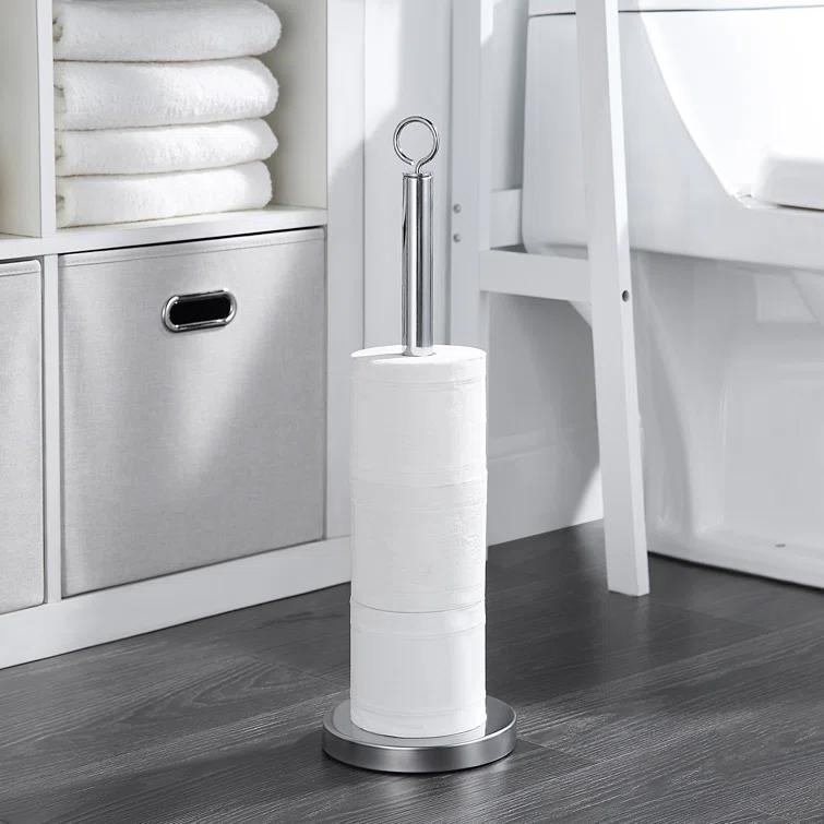 Elite Heavy Weighted Sturdy Spare Toilet Paper Roll Holder Storage Stand