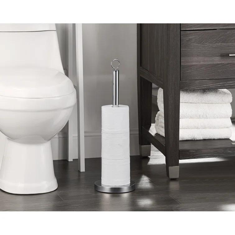 Elite Heavy Weighted Sturdy Spare Toilet Paper Roll Holder Storage Stand
