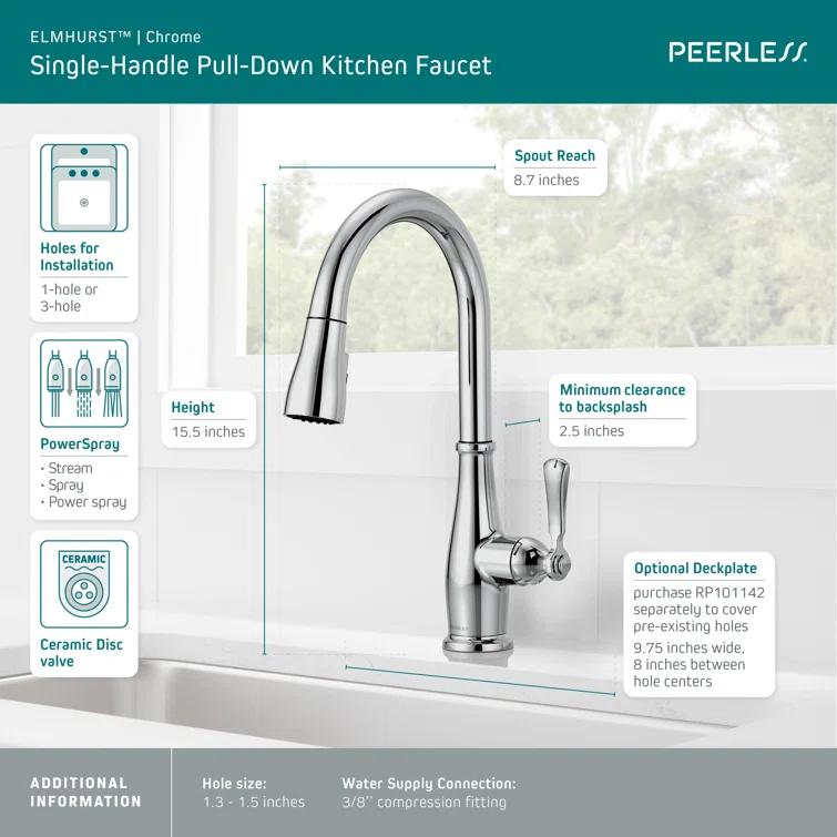 Peerless Elmhurst Pull Down Kitchen Faucet