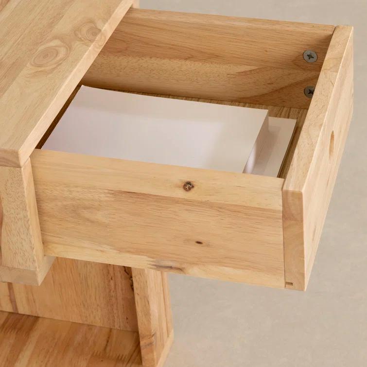 South Shore Kodali Solid Wood C Table End Table with Storage
