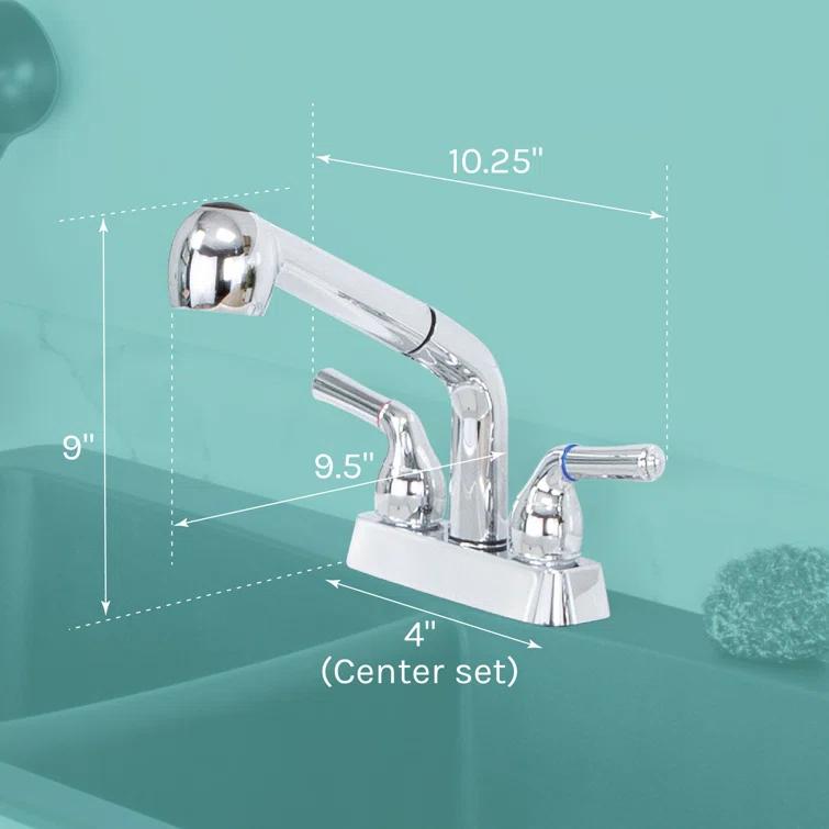 Utility-Sink 012 USFCT10CP Dual-Handle ABS Plastic Pull-Out Faucet