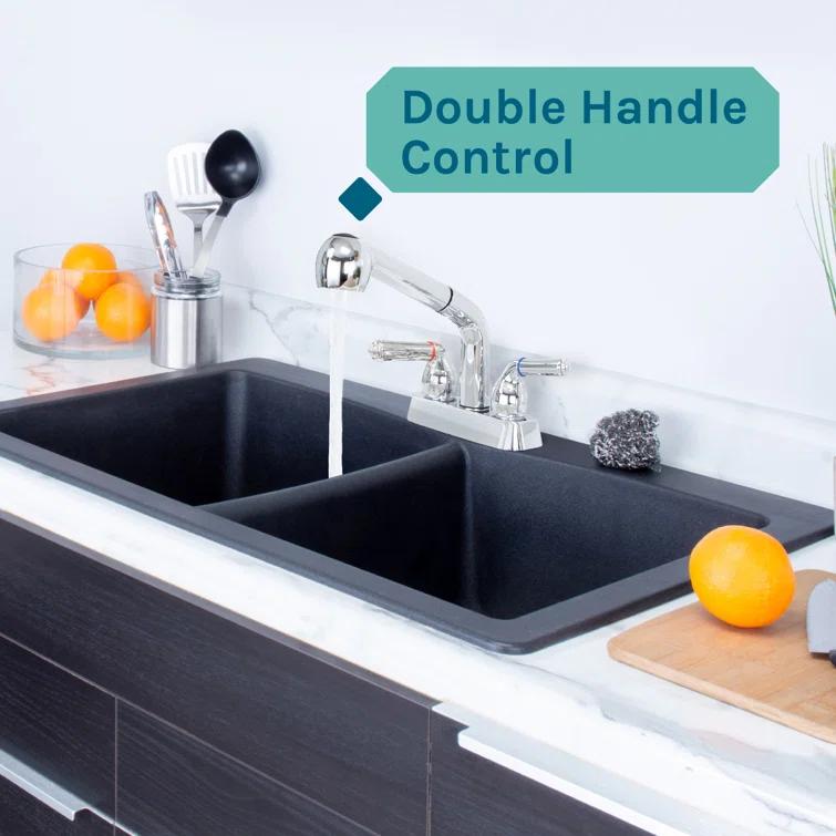 Utility-Sink 012 USFCT10CP Dual-Handle ABS Plastic Pull-Out Faucet