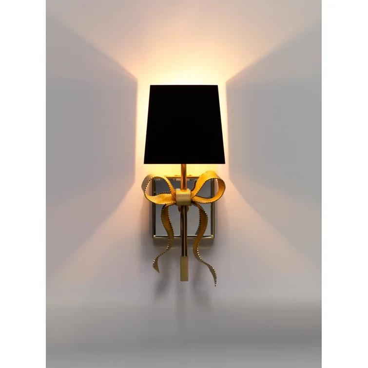 Ellery Matte Black and Soft Brass Direct Wired Wall Sconce