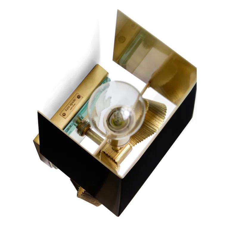 Ellery Matte Black and Soft Brass Direct Wired Wall Sconce